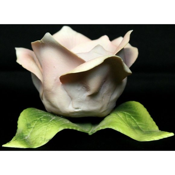 VTG George Good Co Light Pink Porcelain Rose Flower Tealight Holder Figurine - Picture 4 of 12